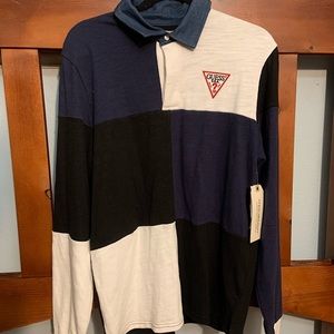Guess Mens Vintage Rugby Polo Shirt Size M